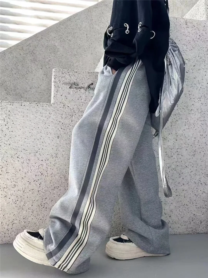 Boys Wide Leg Pants Spring Kids Sport Casual Straight Trousers Autumn Street Dance Pants Teen Dull Drawstring Sweatpants 5-14Y