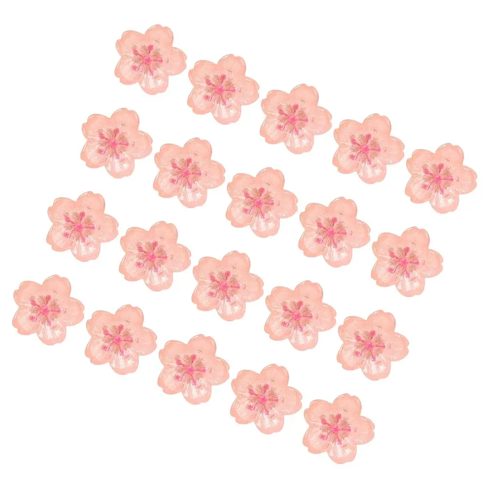 

20pcs Thumb Tacks Cute Resin Flower Desk Accessories for Cork Board Photo Wall Hanging Pins Office Supplies Pink Cherry
