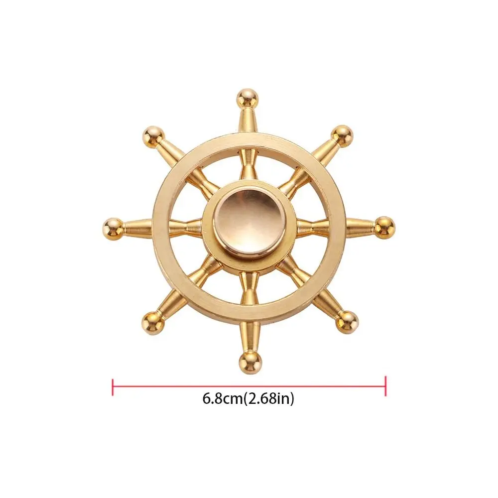 Engraçado leme de latão sólido giroscópio artesanal de latão leme giroscópio ornamentos destacáveis mão dedo girador ornamentos foco