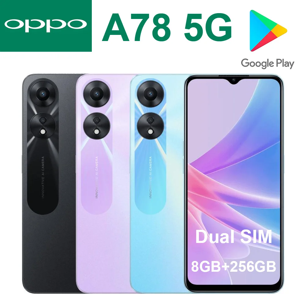 

Original OPPO A78 5G International Version 4GB+128GB/6GB+128GB Android 13 ColorOS 13 Google Services Full Netcom Mobile Phone