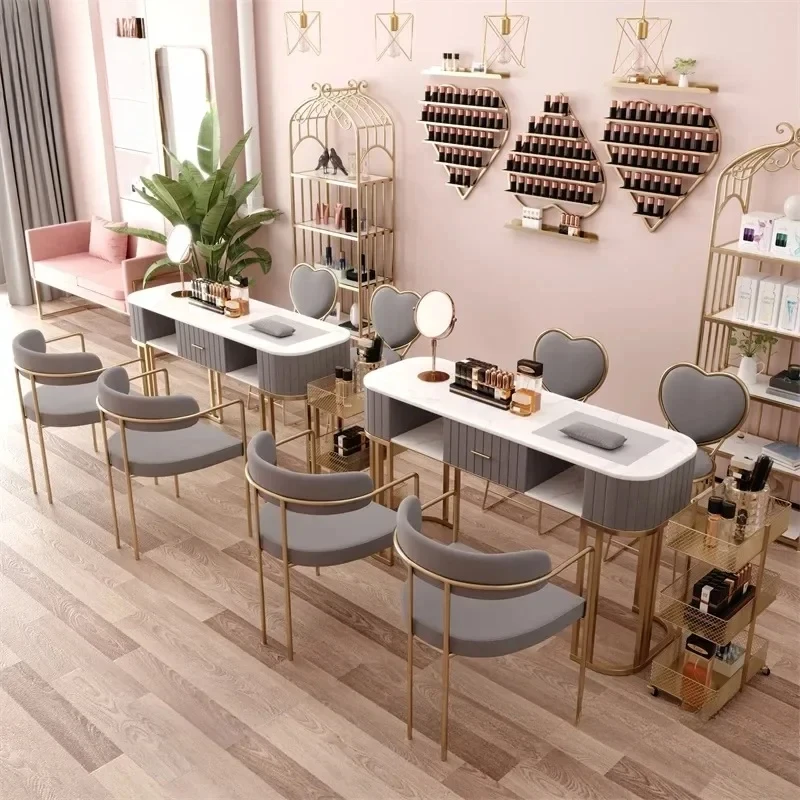 

Modern Minimalist Manicure Table Luxury Beauty Salon Nail Tables Household Manicure Mesas Plegables Desk Salon Furniture