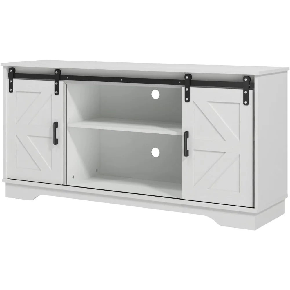 

TV Cabinet with Barn 2 Sliding Doors Buffet Farmhouse Storage Cabinet TV Stand