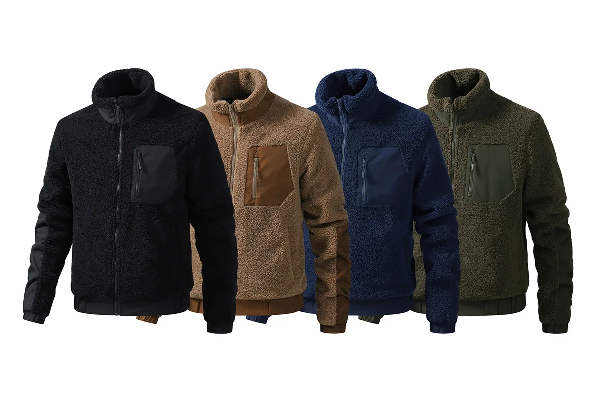 

Fleece Men's Coat Thickened Warm Windproof Loose Outdoor Collar Fleece Jacket Norwegian Printed Good Soldier Parkas