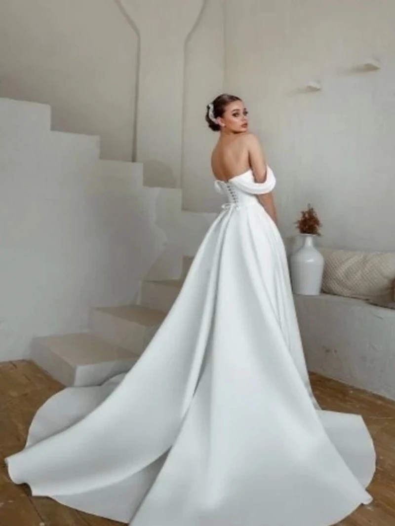 Simple Wedding Dresses Elegant Bridal Gowns Off The Shoulder A-Line Robes For Formal Party Floor Length Vestidos De Novia 2024