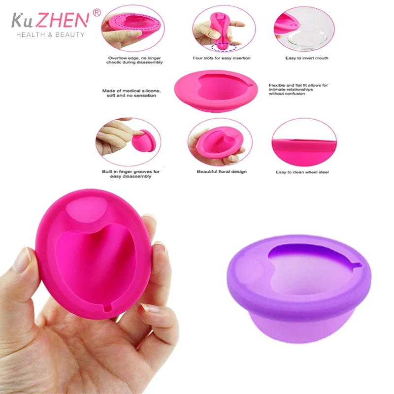 1pc silicone menstrual Flat Fit Design Extra Thin Reusable Silicone Menstrual Disc For Women Menstrual With Pull Tab Sterilizing