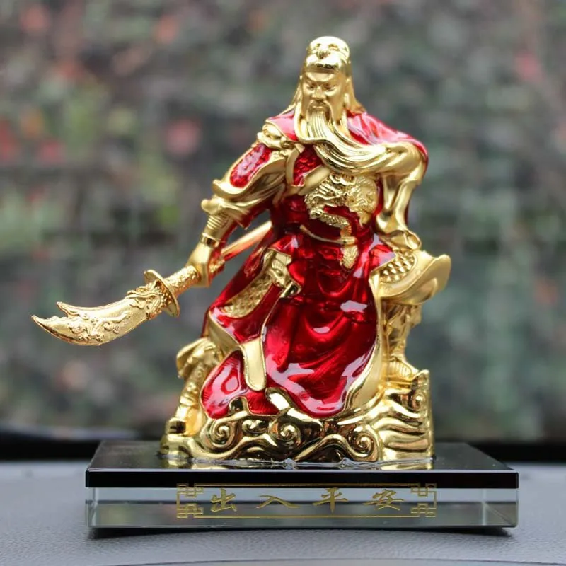 Wholesale HOME CAR Decorative ornament Good luck RED God of wealth GUAN GONG Recruit bring FENG SHUI statue