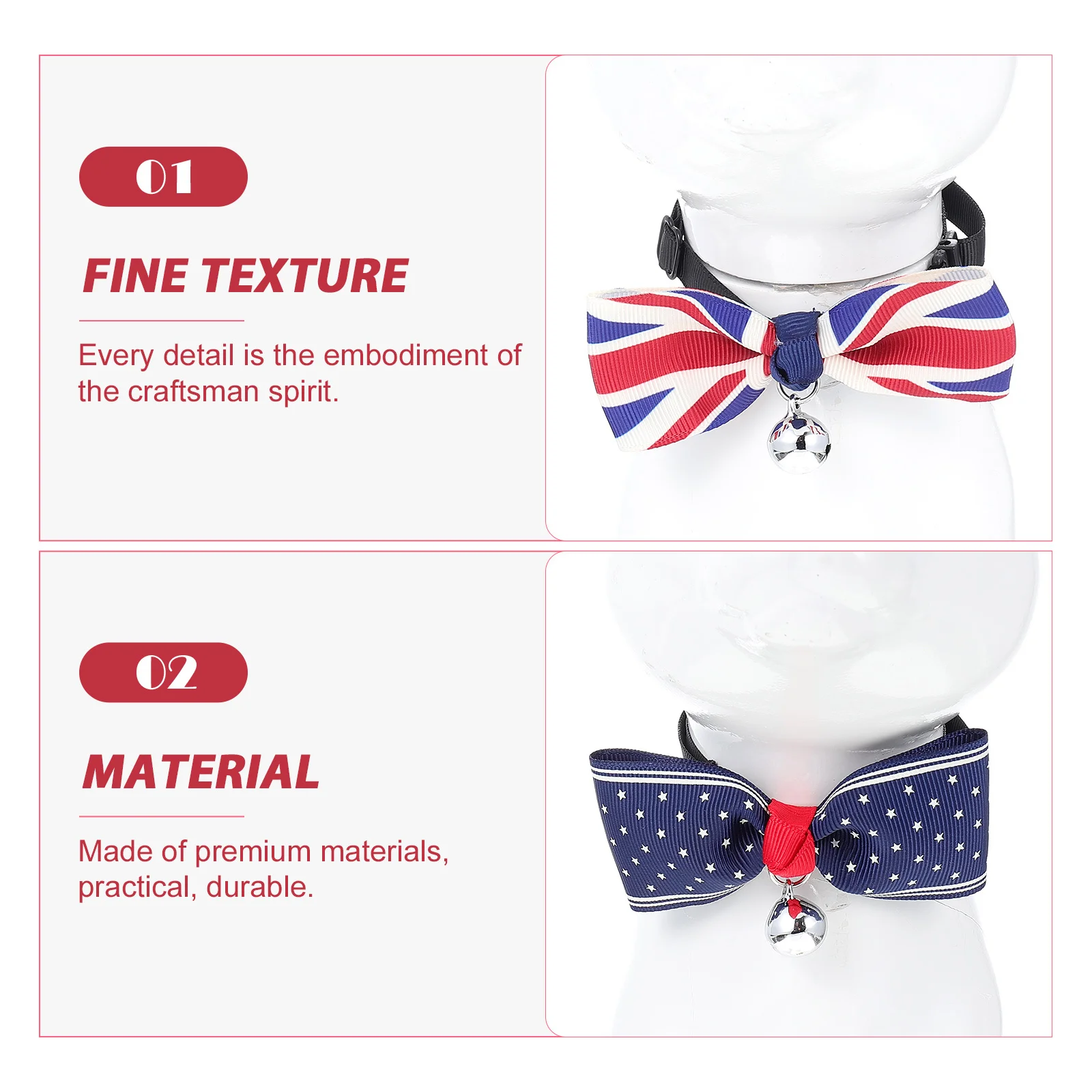 

2Pcs Pet Collar Adjustable Decorative Soft Lightweight Dog Cat Necklace Perfect for Daily Wear Party Festival Photo Props