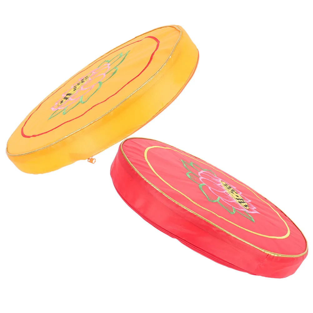 

2Pcs Round Meditation Pad Buddhist Chanting Cushion Embroidery Design Comfortable Lightweight Indoor Seating Mat for Yoga Prayer