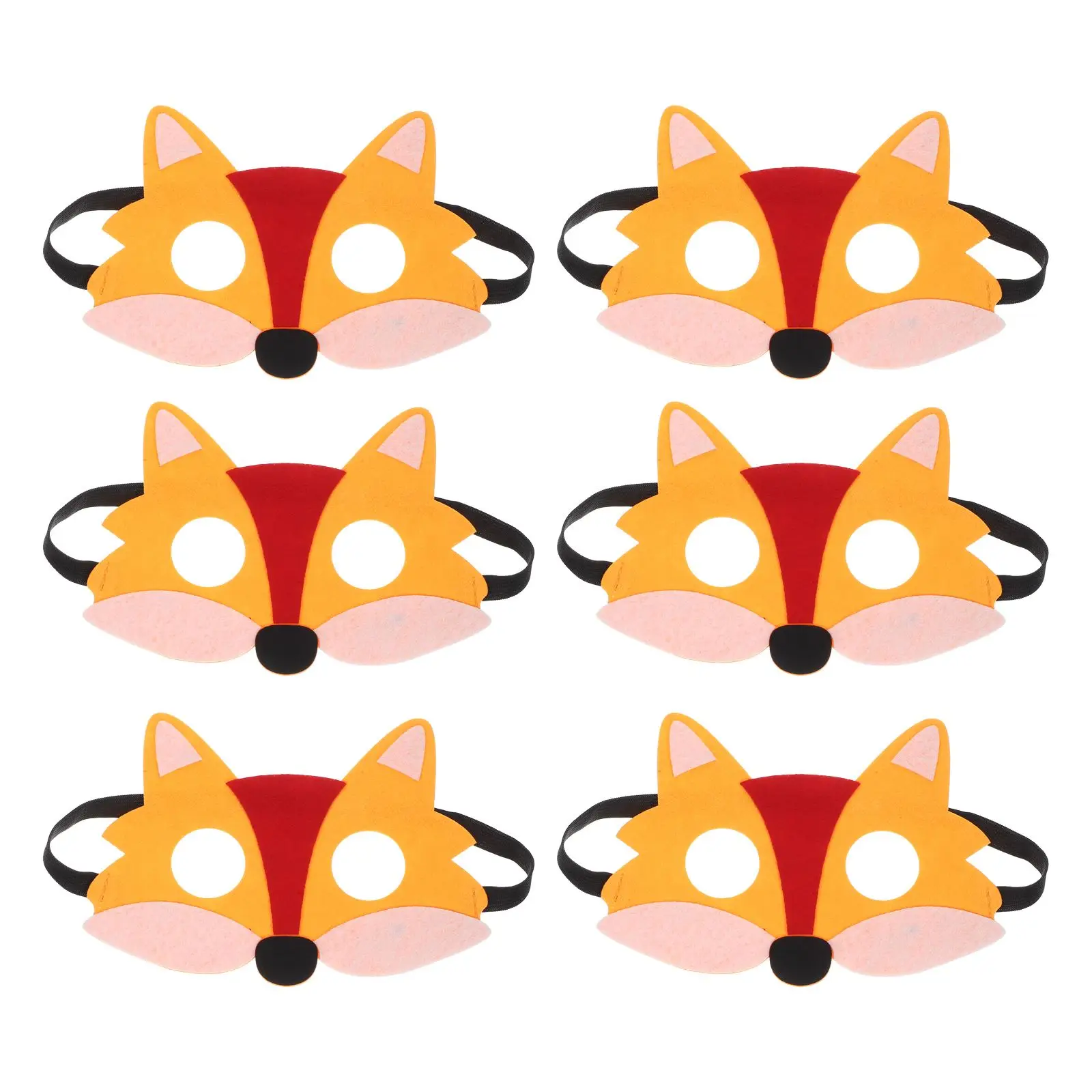 

6pcs Non-woven felt mask Cosplay Fox Masks Japanese Mask Half Face Hand-painted Cat Fox Mask Masquerade Festival Cosplay Props