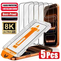 Protectores de Pantalla HD de Fácil Instalación y Sin Polvo para iPhone 18 Pro Max, 17 Pro Max, 16 Pro, 15, 14, 13, 12, 11, XR, X, Air, Vidrio Templado