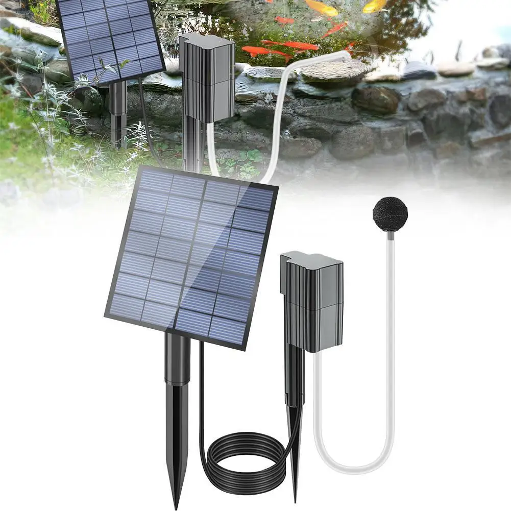 Solarbetriebener Teichbelüfter 2,5W Direktantrieb Luftbelüfter Sauerstoffpumpe für Außenfischteich Aquarium Angeln – Detail 1