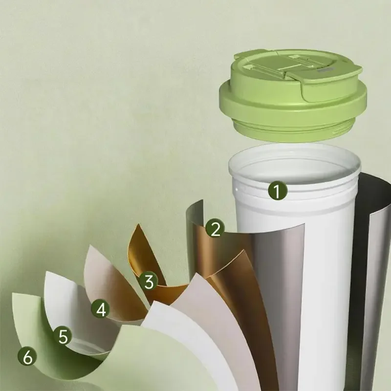 Tumbler 17OZ Traveler Straw Lid 316 Stainless Steel Vacuum Insulated Car Mug Double Wall Thermal Iced Travel Ceramic Double-deck