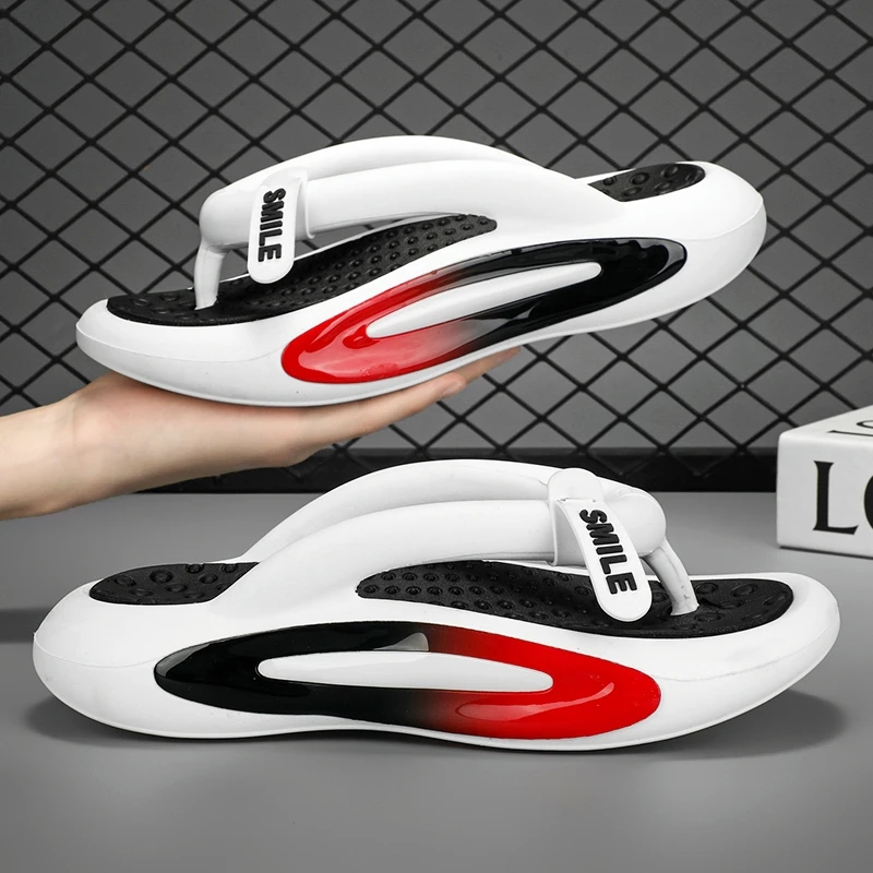 

Men's Summer Outdoor Anti-Slip Wear-Resistant Thick-Heeled Sandals Slip-On Shoes Beach Thong Slippers Comfortable Flat Heels