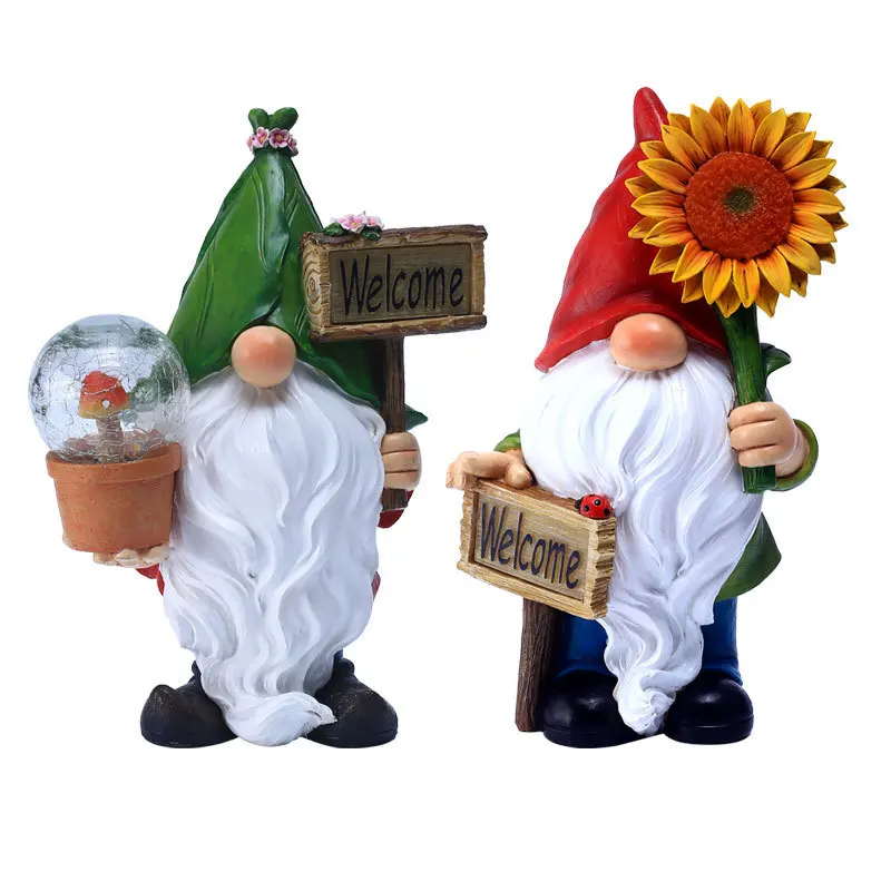 

Elf Model Ornament Garden Dwarfs Elves Ornaments Lawn Light Garden Outdoor Solar Decorations Resin Crafts Home Decor