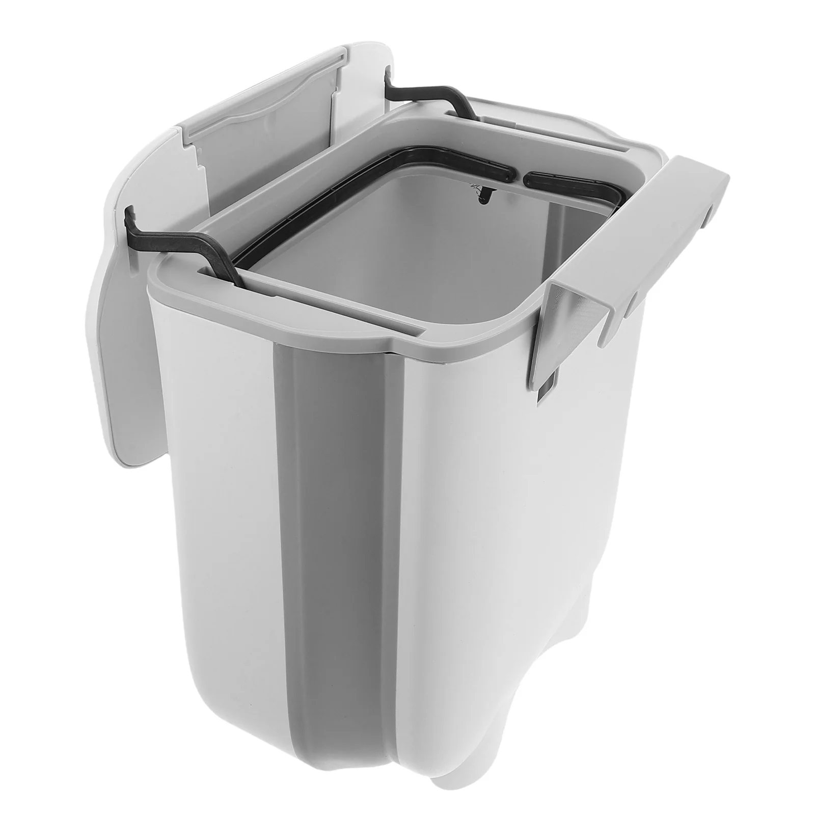 

Foldable Hanging Trash Can Lid Space-Saving Under Sink Kitchen Bathroom Rv Bedroom Wall Mounted Plastic Bin Small Trash Cans