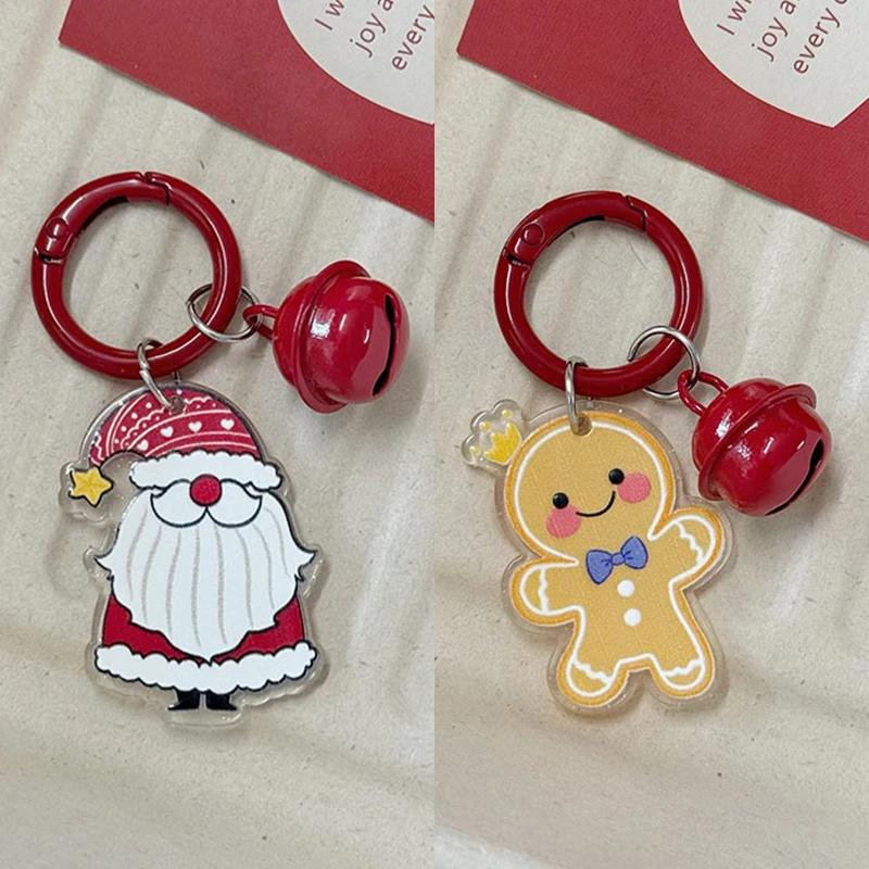 Fashion Christmas Keychain Cartoon Santa Claus Gingerbread Man Keychain Pendant Backpack Decoration Accessories Xmas Gifts image 4
