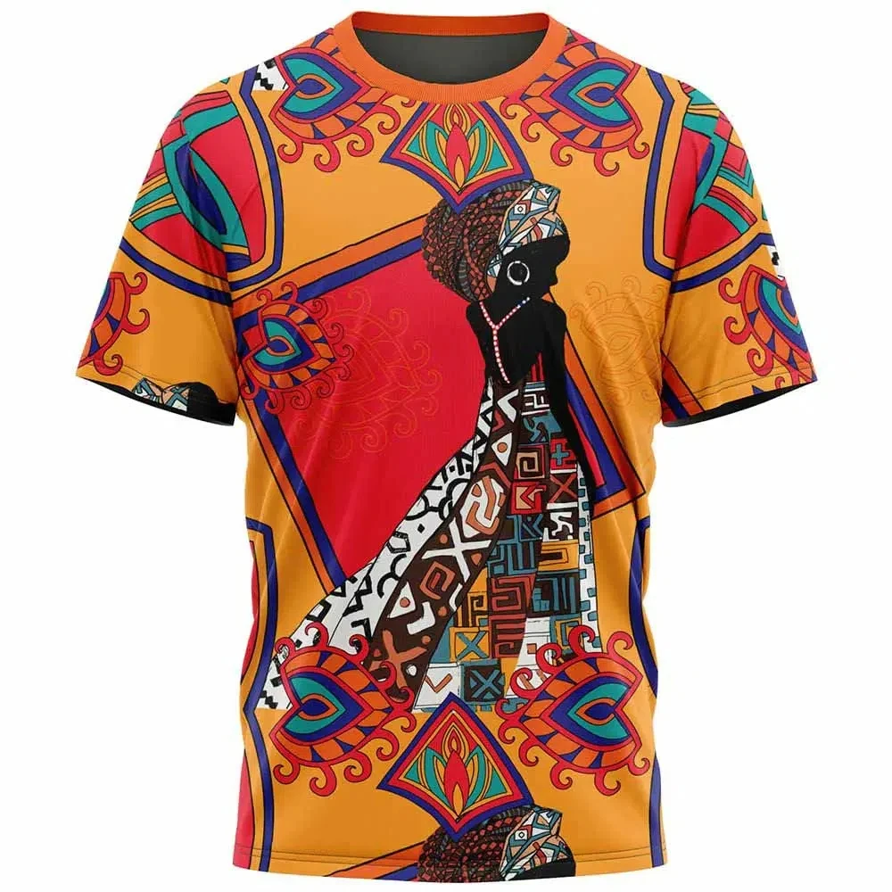 

New Ethnic Tribe Dashiki T-shirt with African Pattern 3D Printed Men's and Women's Short Sleeves Harajuku Y2K T-shirt Top Childr