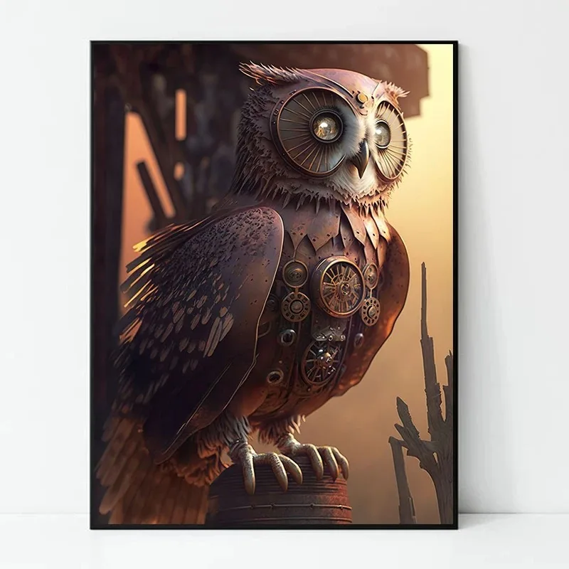 Steampunk Railroad Train Airship Posters and Prints Canvas Printing Wall Art Picture for Living Room Home Decoration