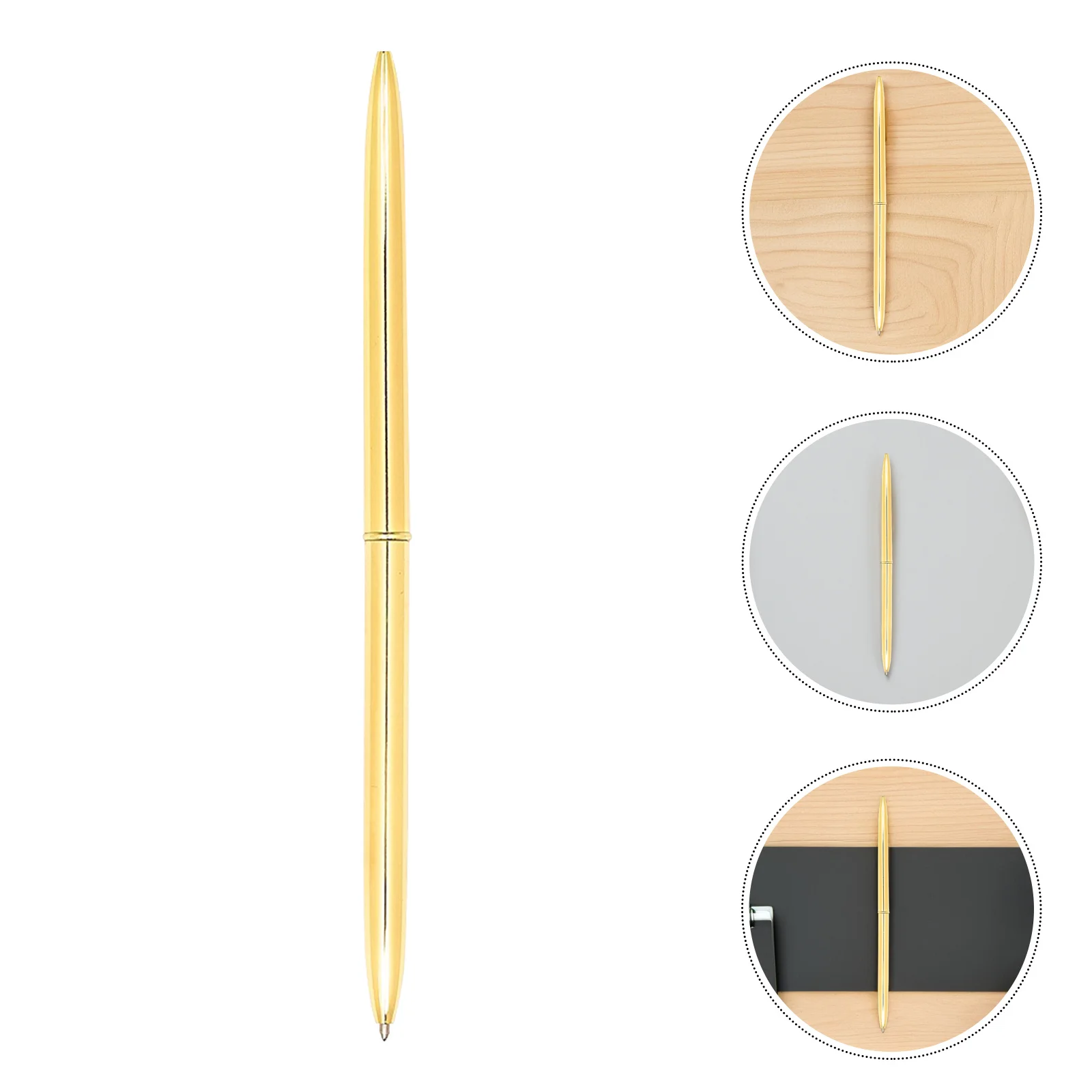 

6 PCS Writing Metal Ballpoint Pen Rotation Gold Luxurious Golden Office Supplies