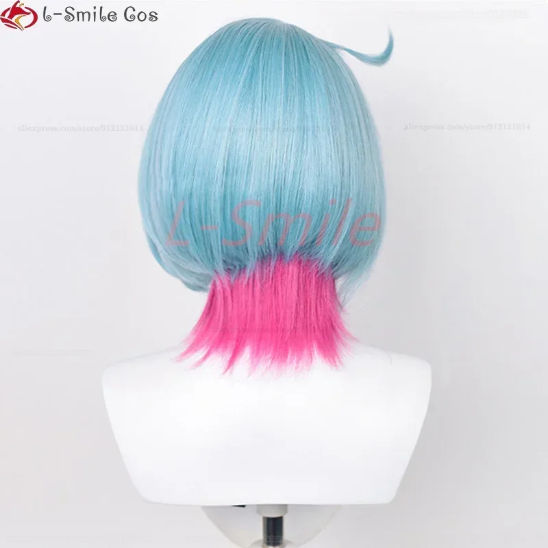 VTuber NIJISANJI EN تأثيري ILUNA كيو Kaneko شعر مستعار تأثيري قصيرة مقاومة للحرارة الاصطناعية الشعر حفلة امرأة فتاة الباروكات + غطاء شعر مستعار #6