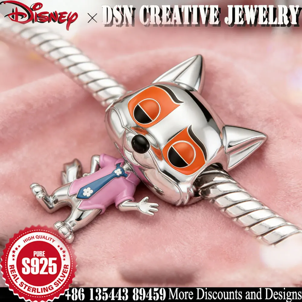 

DSN 925 Silver Charm Disney Zootopia Nick beads for Bracelet Child's Play cartoon cute fox Charm Jewelry Gift