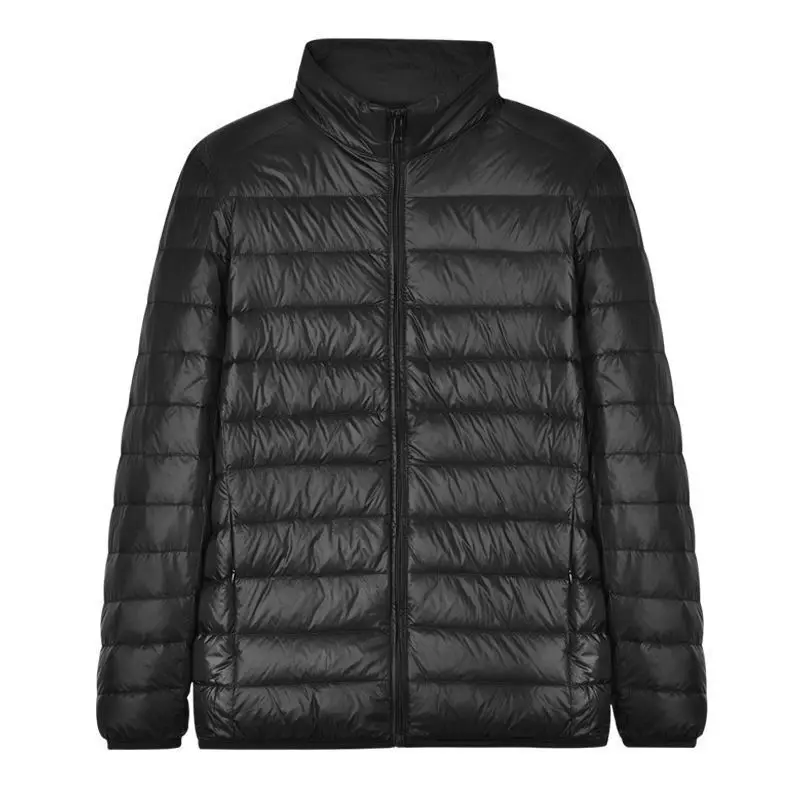 

Ultra-Light Silk Cotton Jaet Men's Fall Winter New Sle Large Size Stand Collar Hooded ort Cotton Coat Outerwear