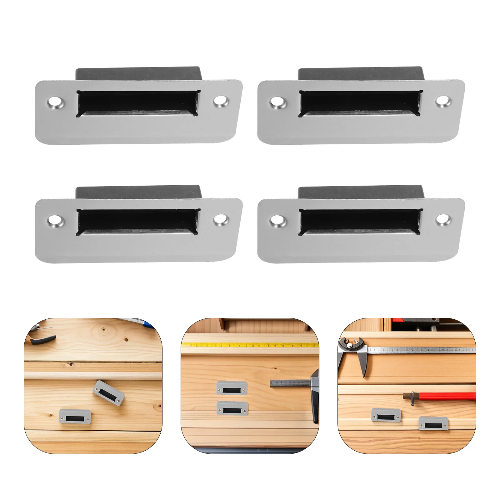 

6Pcs Door Lock Striker Repair Kit Extended Strike Plates Edge Hole Filler Plates for Bedroom Wooden Doors Security Reinforcement