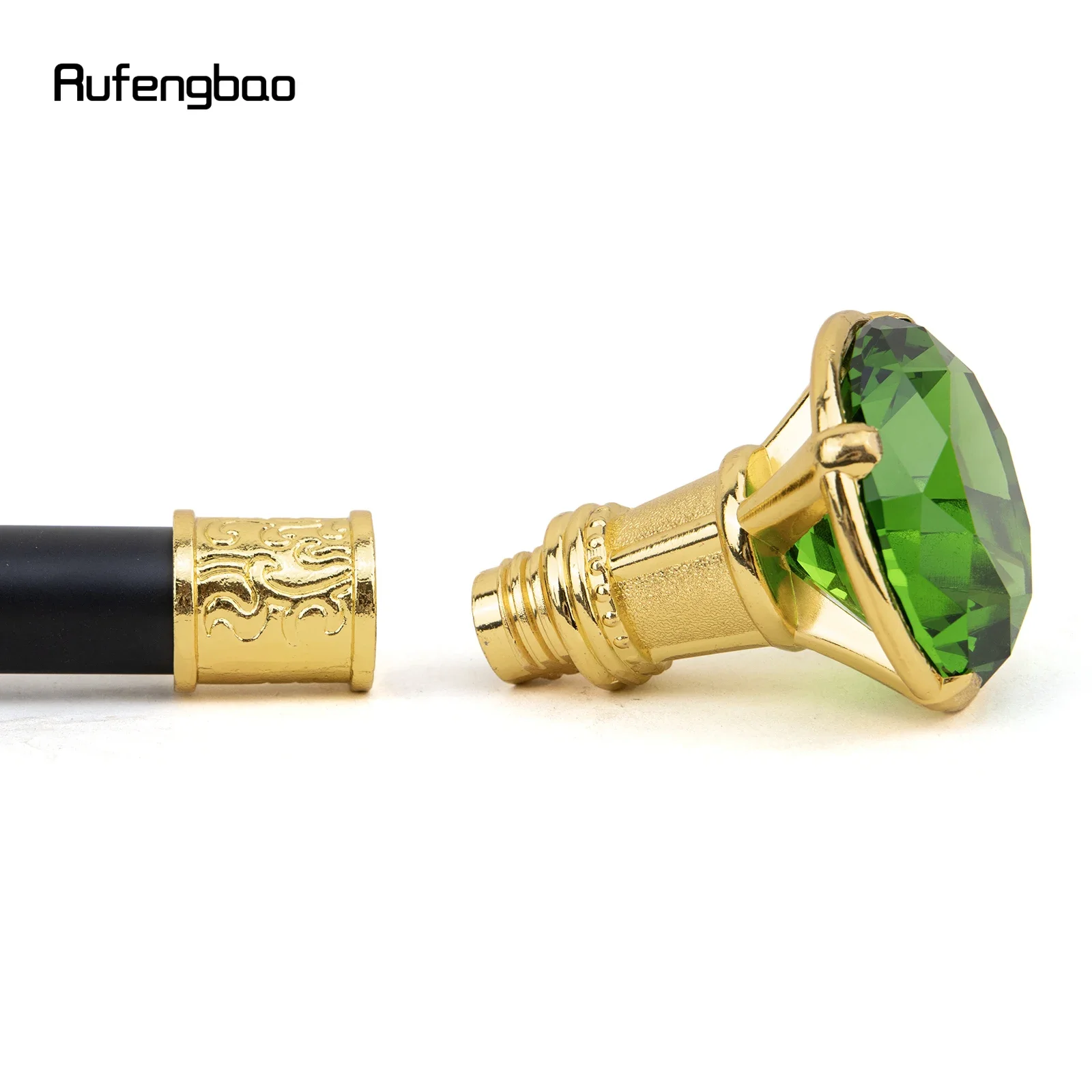 قصب المشي الذهبي من النوع الماسي الأخضر ، عصا المشي الزخرفية الأنيقة ، مقبض قصب الكروشيه الأنيق ، 93 *