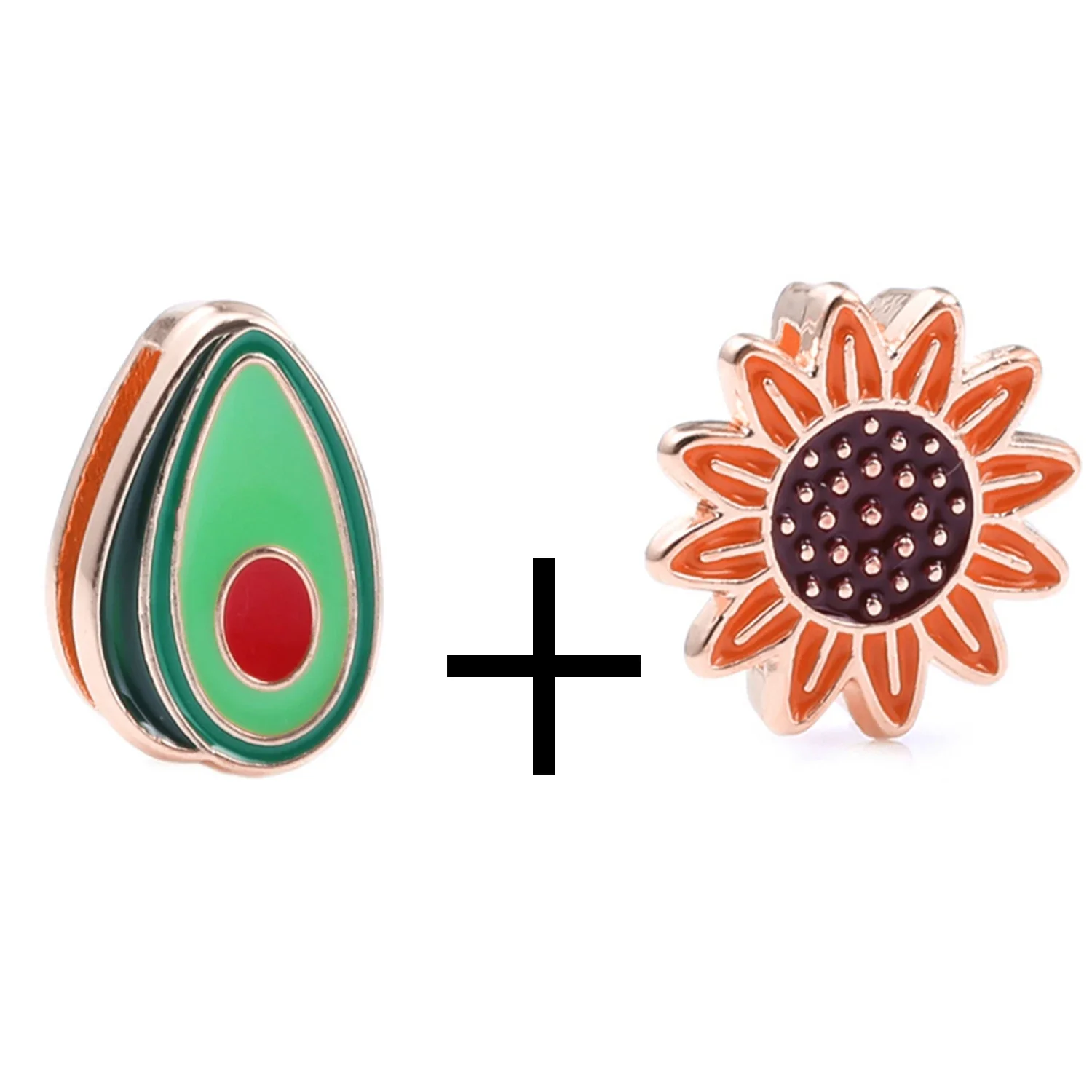 2Pcs Ladybug Beads Rose Gold Color Unicorn Charm For Bracelet 10mm Wristband Quality Alloy Bee Cat Accessories beaded