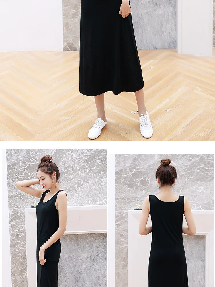 1 40 Momme Modal Sommer-Midikleid für Damen Ärmelloses Locker Sitzendes Tanktop-Kleid Lässiges Layering-Slip-Kleid – Detail 25