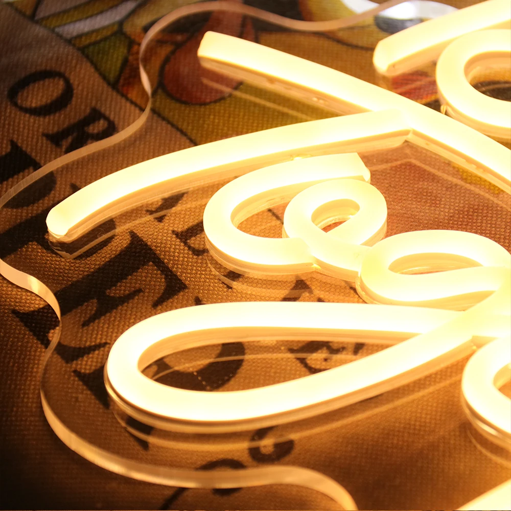 LED Flex Neon Better Together Neon Light Sign Silicone Tube With Transparent Acrylic Led Letters For Indoor Wedding Party Decor