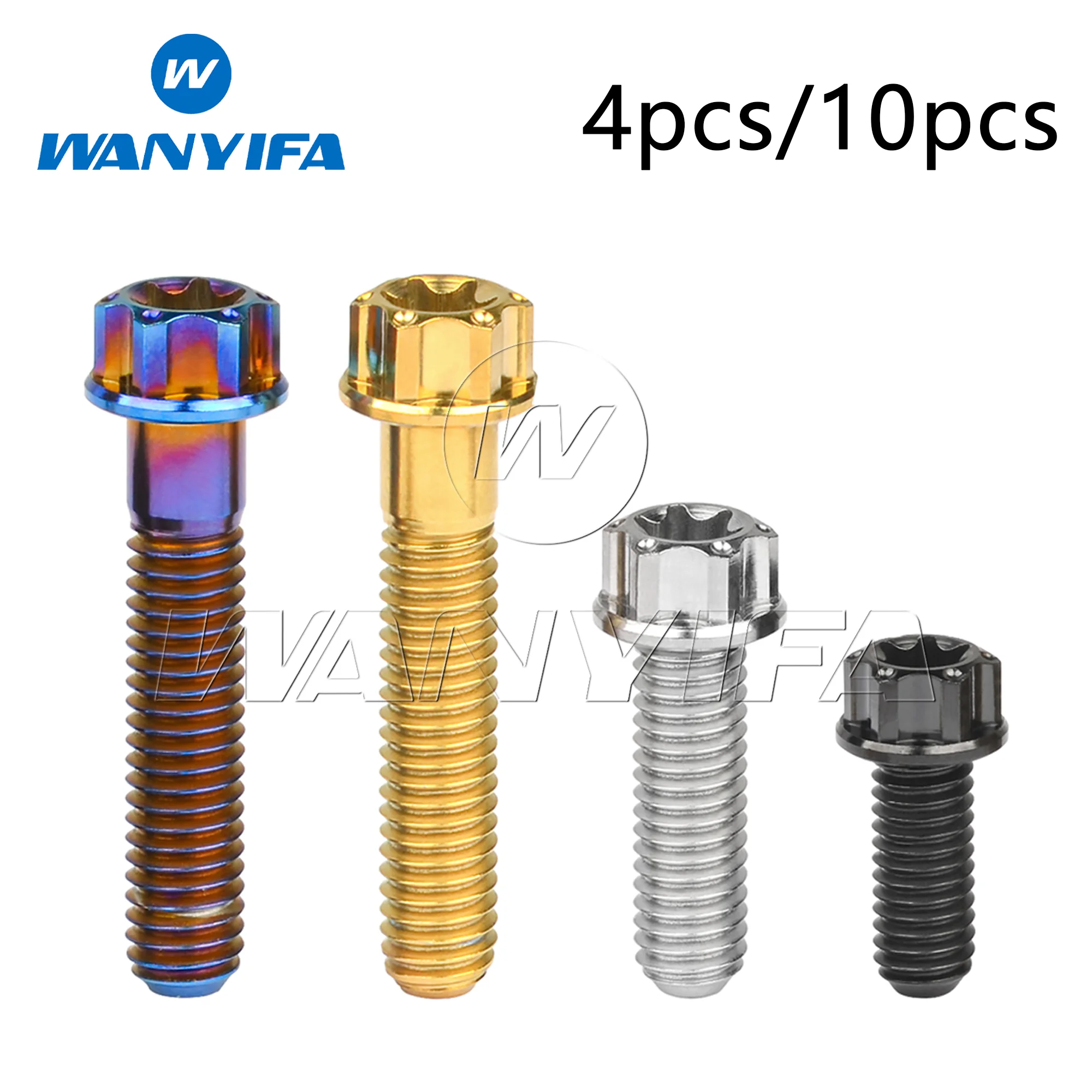 Wanyifa Titan Bolzen M6x15/20/25/30mm Torx T30 Kopf Schrauben für Motorrad Änderung 4/10 stücke