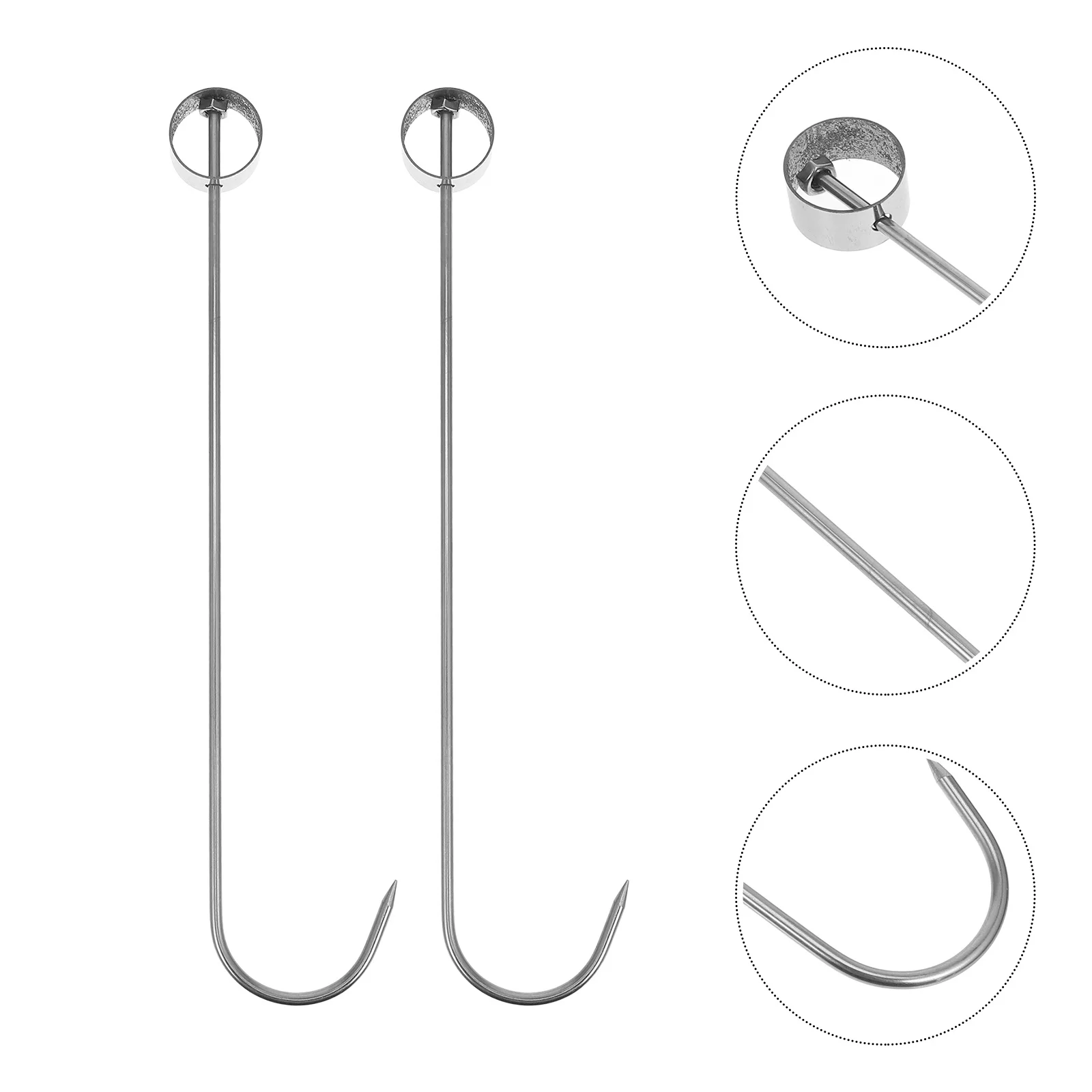 

2 Pcs Roast Duck Hook Hanging Grilling Hooks for Meat Chicken Convenient Stainless Steel Butchering Equipment