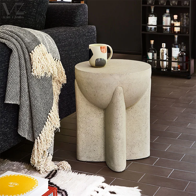 

FRP Wabi Sabi Luxury Round Coffee Table Fiberglass End Side Table For Living Room For Home Furniture Tea Sofa Plastic Table