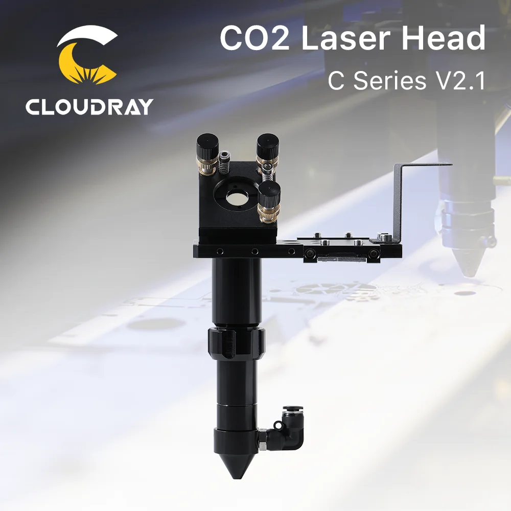 Głowica laserowa CO2 Cloudray serii C Dia.18 FL38.1 i Dia.20 FL50.8 / 63.5/101.6mm Mocowanie do maszyny do grawerowania laserowego (czarny)