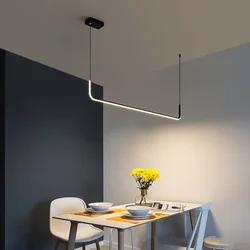 Modern Minimalist LED Pendant Lamps Black Gold Dimmable For Table Dining Room Kitchen Bar Chandelier Home Decor Lighting Lustre