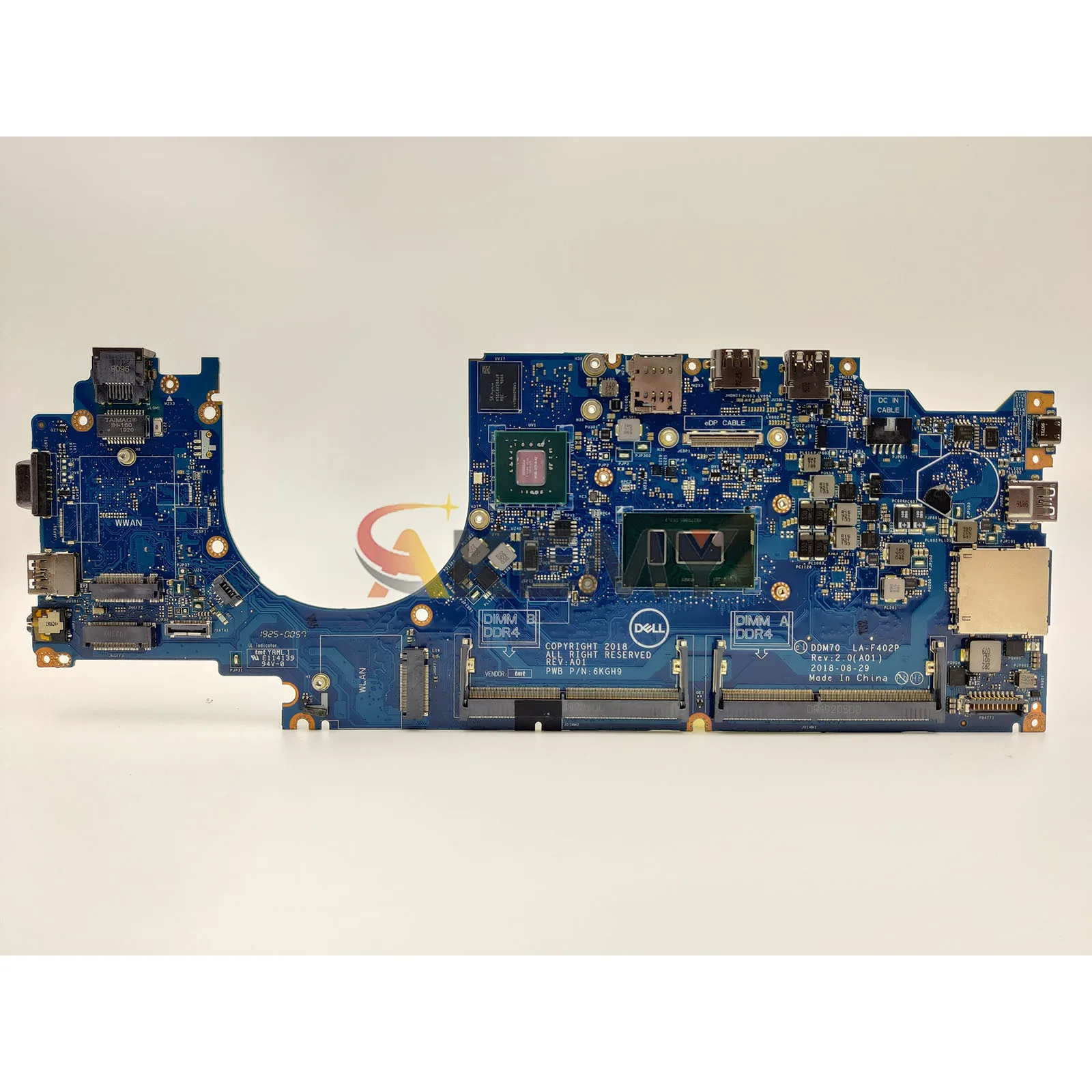 เมนบอร์ดโน้ตบุ๊ค LA-F401P สำหรับ Dell Latitude E5490 i3 i5 i7 รุ่นที่ 7 และ 8 เมนบอร์ด 0C08DH 0M71FV 0NJFT2 08KN1W ผ่านการทดสอบ 100%