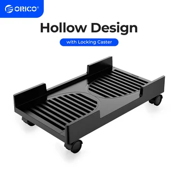 ORICO Computer Tower Stand Pocket CPU Holder Desktop ATX-Case with 2 Locking Casters and 2 Caster Wheels for Gaming PC Case