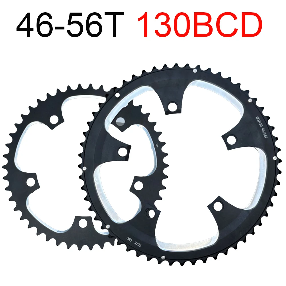 

130BCD Road Bike Chainwheel 130 bcd Chainring 130mm Crankset Aluminum Track Bicycle Sprocket 46T 56T Dual Crank Set Chain Ring