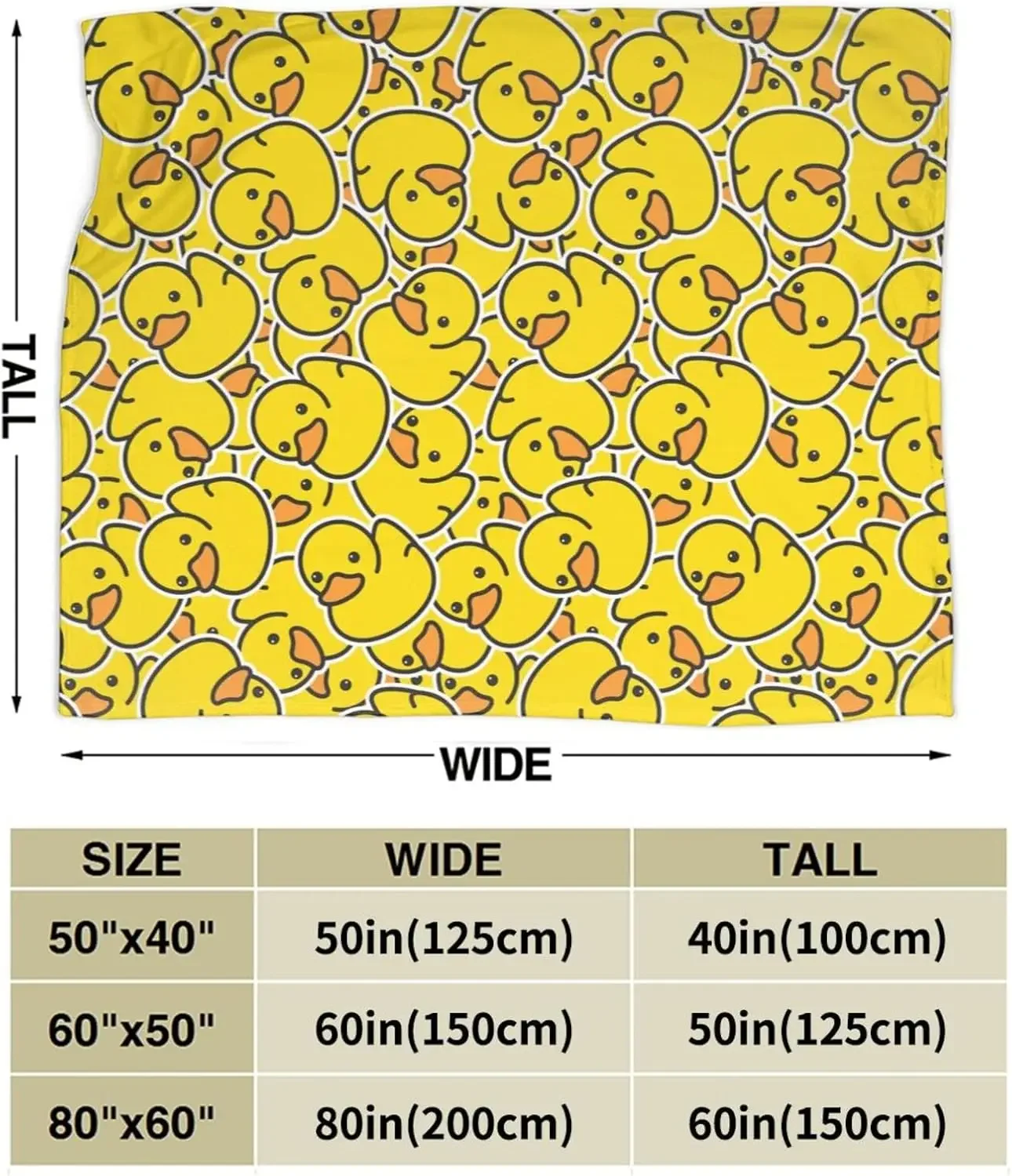 Cute rubber duck blanket super soft four seasons yellow cartoon duck decorative blanket suitable for bed chair car sofa bedroom