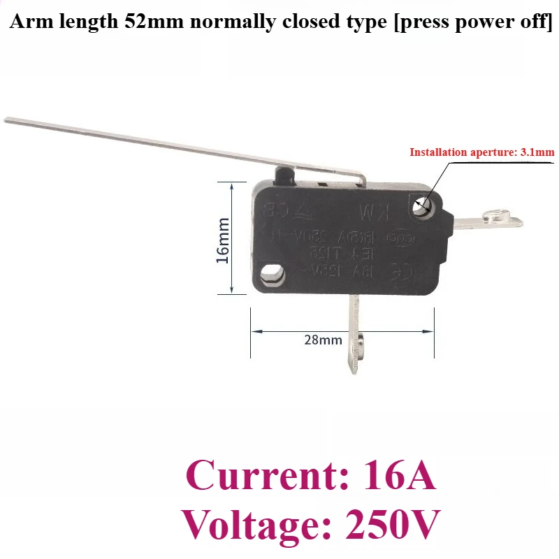 

2 шт. Подходит для электрических водонагревателей, микропереключатель защиты от сухого хода 16А, концевой выключатель, серебряная контактная площадка (утолщенная и усиленная)