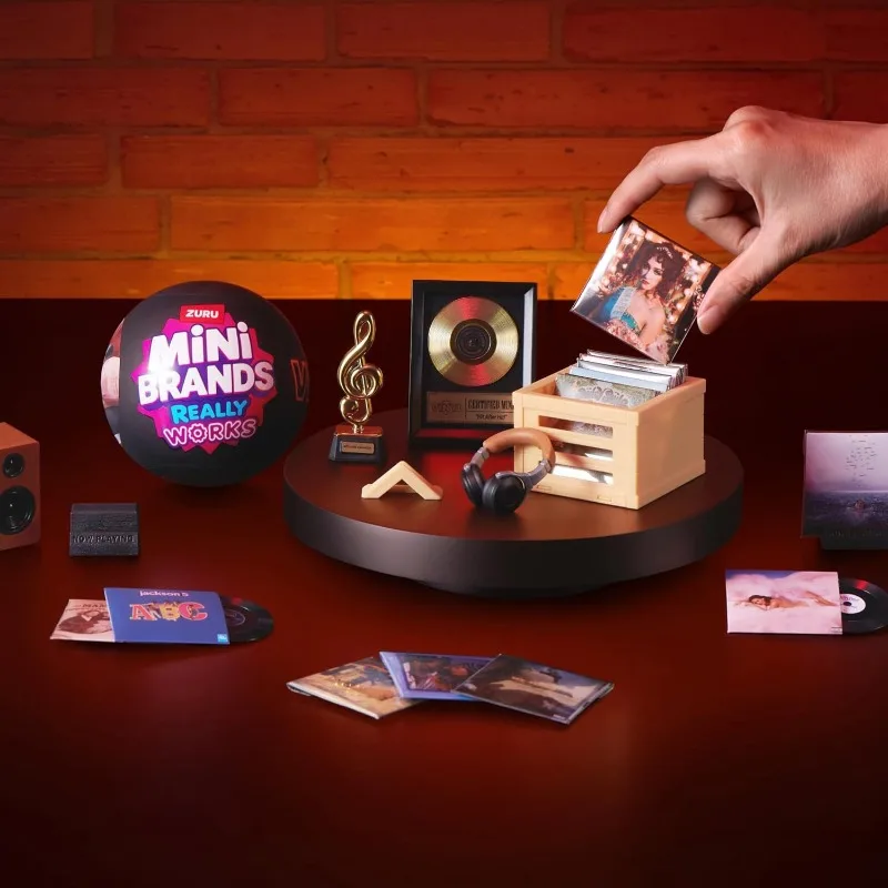 Mini Brands Really Works Blind Box: Bola Surpresa com Mini Discos de Vinil, Ideal para Colecionadores de Música, Brinquedos em Miniatura, Presentes