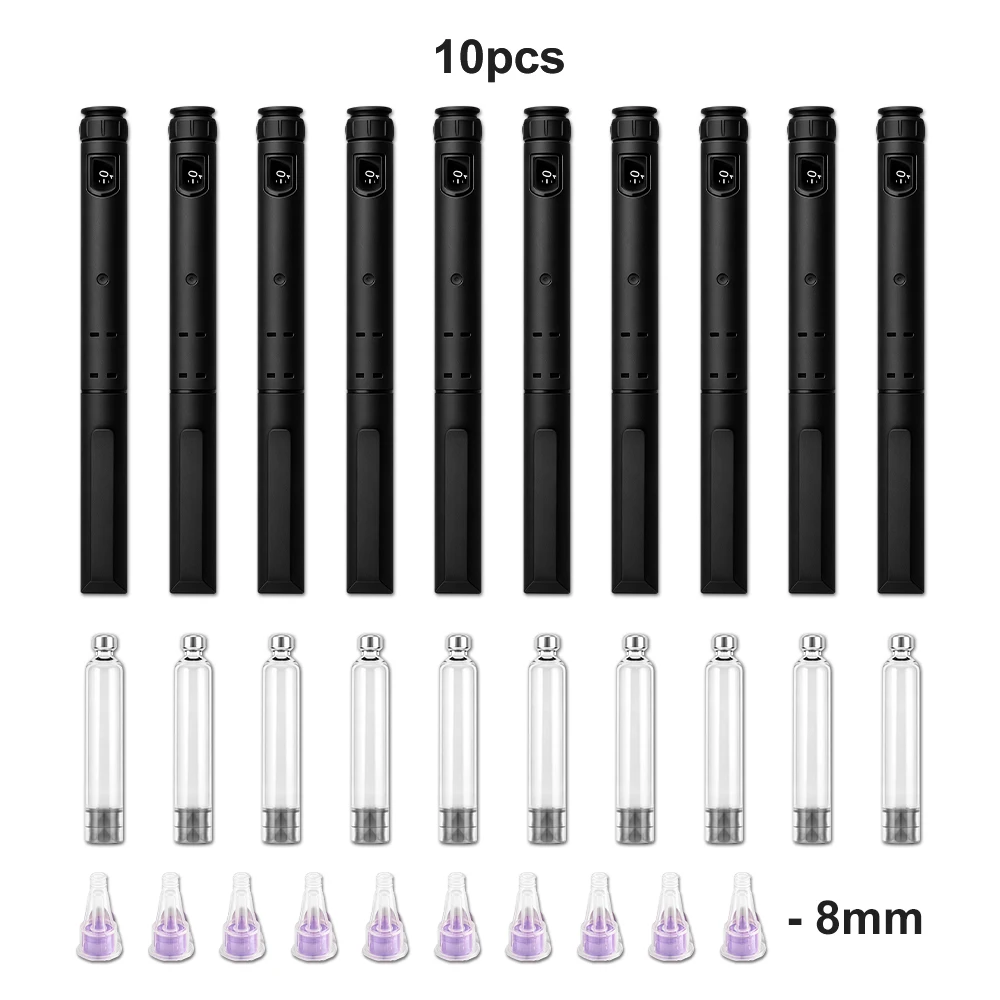 10/20 Stück 60U Einweg-Injektionspen aus Kunststoff mit 3ml Glaskartusche und 4/5/6/8mm Stiftspitze, Insulin/Peptid-Injektionsset
