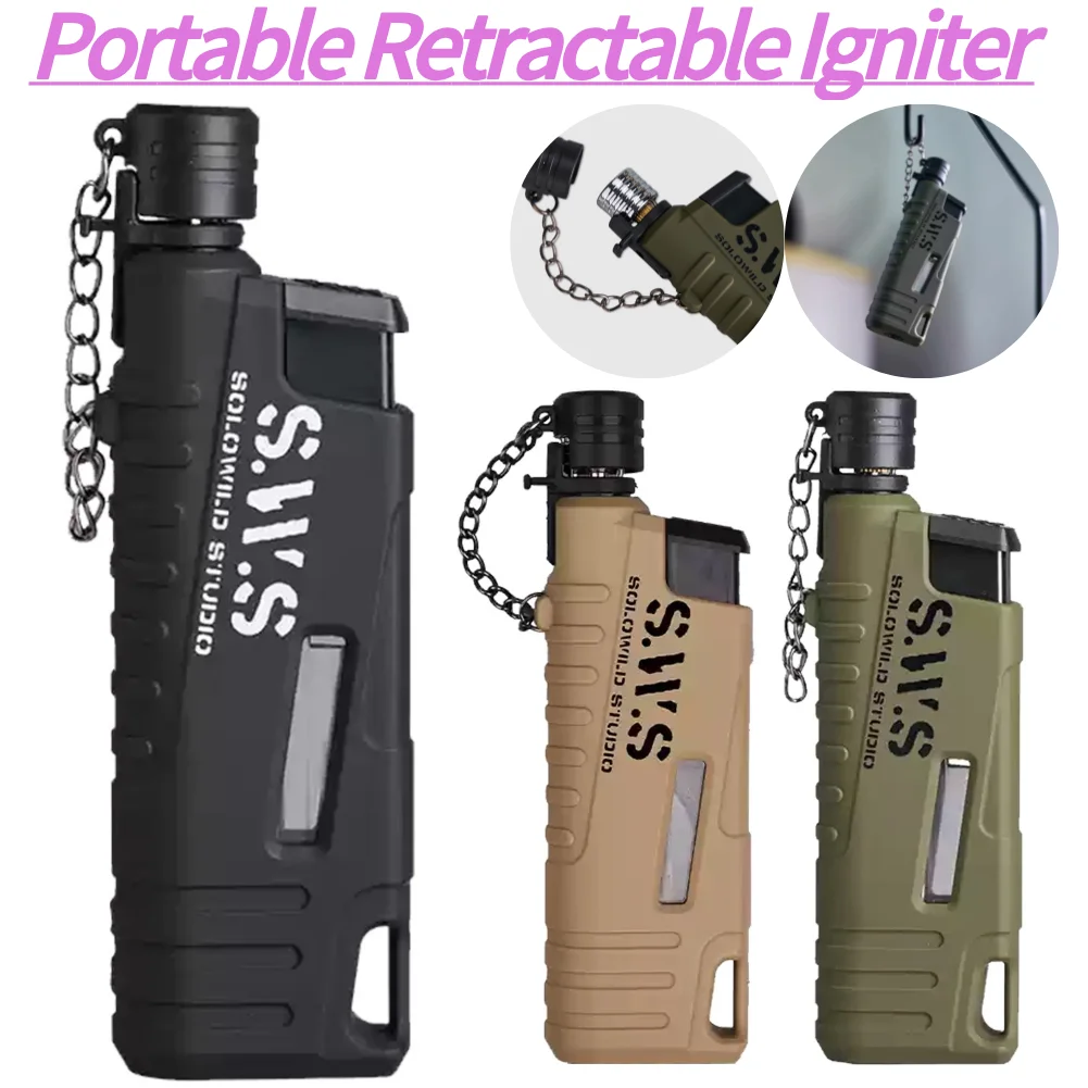 Outdoor Barbecue Gas Lighter Windproof Camping Electronic Igniter Waterproof Telescopic Lighter for Kitchen Cooking