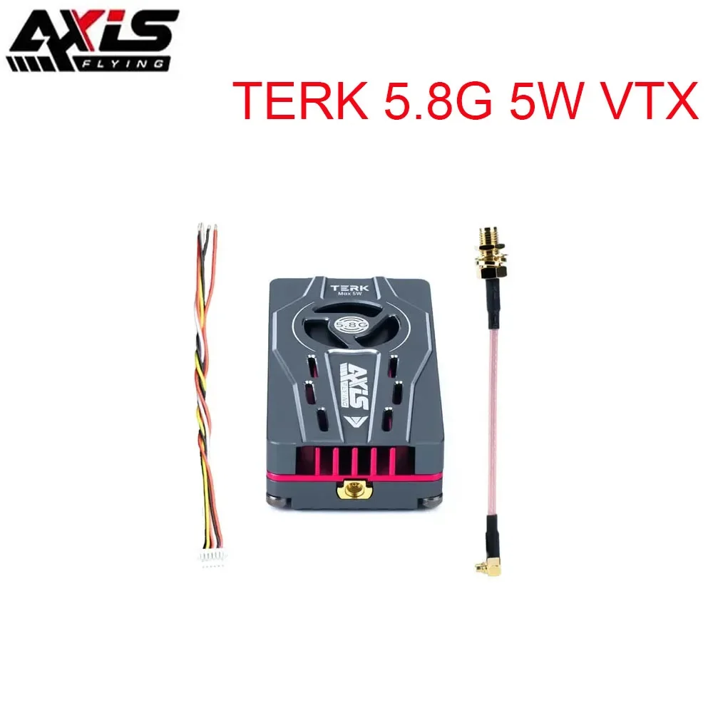 Transmisor de Video Analógico Axisflying TERK 5.8G 5W con Disipador de Calor OSD para Drones FPV de Largo Alcance, Accesorios para Autos RC