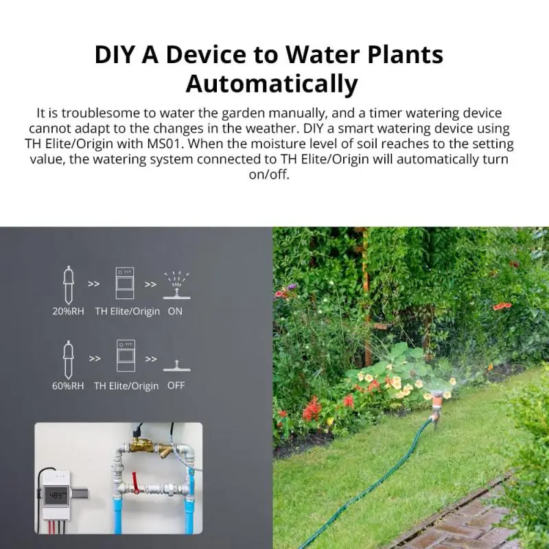 SONOFF MS01 Smart Soil Humidity Sensor Work With SONOFF TH Elite/TH Origin Measure Soil Moisture DIY Smart Watering System