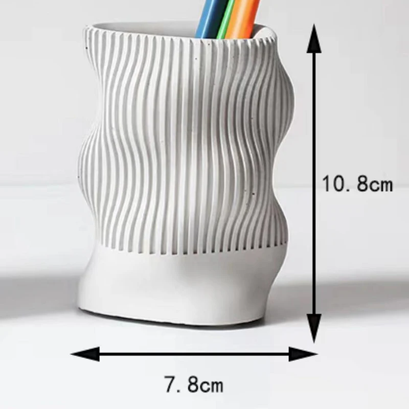 Imagem -05 - Molde Curvo Criativo Flowerpot 3d Fold Twisted Pen Holder Molde de Vaso Concreto Jarra de Vela de Cera Vaso de Silicone Moldes de Silicone para Gesso