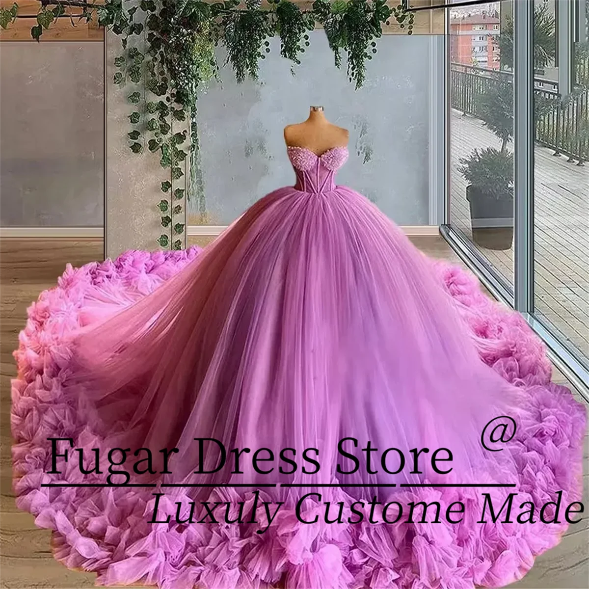 

Purple Quinceanera Dresses Ball Gown Sweetheart Luxury Sequined Crystal Beads Graduations Dresses Sweet 16 Vestido De 15 Anos