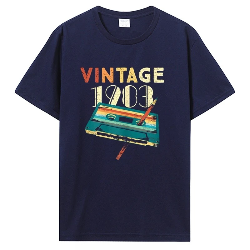Birthday T Shirts for Men Women 1983 Old T Shirt Cotton Short Sleeve Graphic Tshirt Casual Clothing Oversized Tee Streetwear