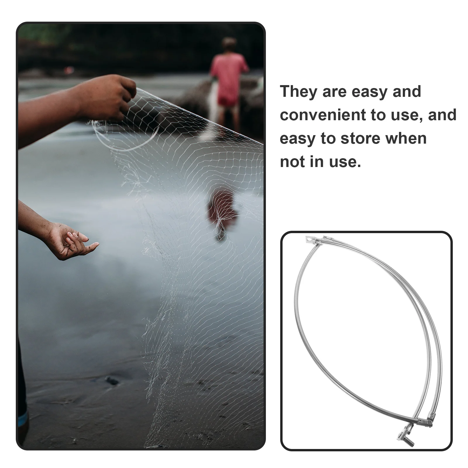 دائم الفولاذ المقاوم للصدأ الصيد صافي حلقة دائرة معدنية العملي تراجع شبكات الملحقات الصيد الهبوط لوازم كراب صافي الدائري